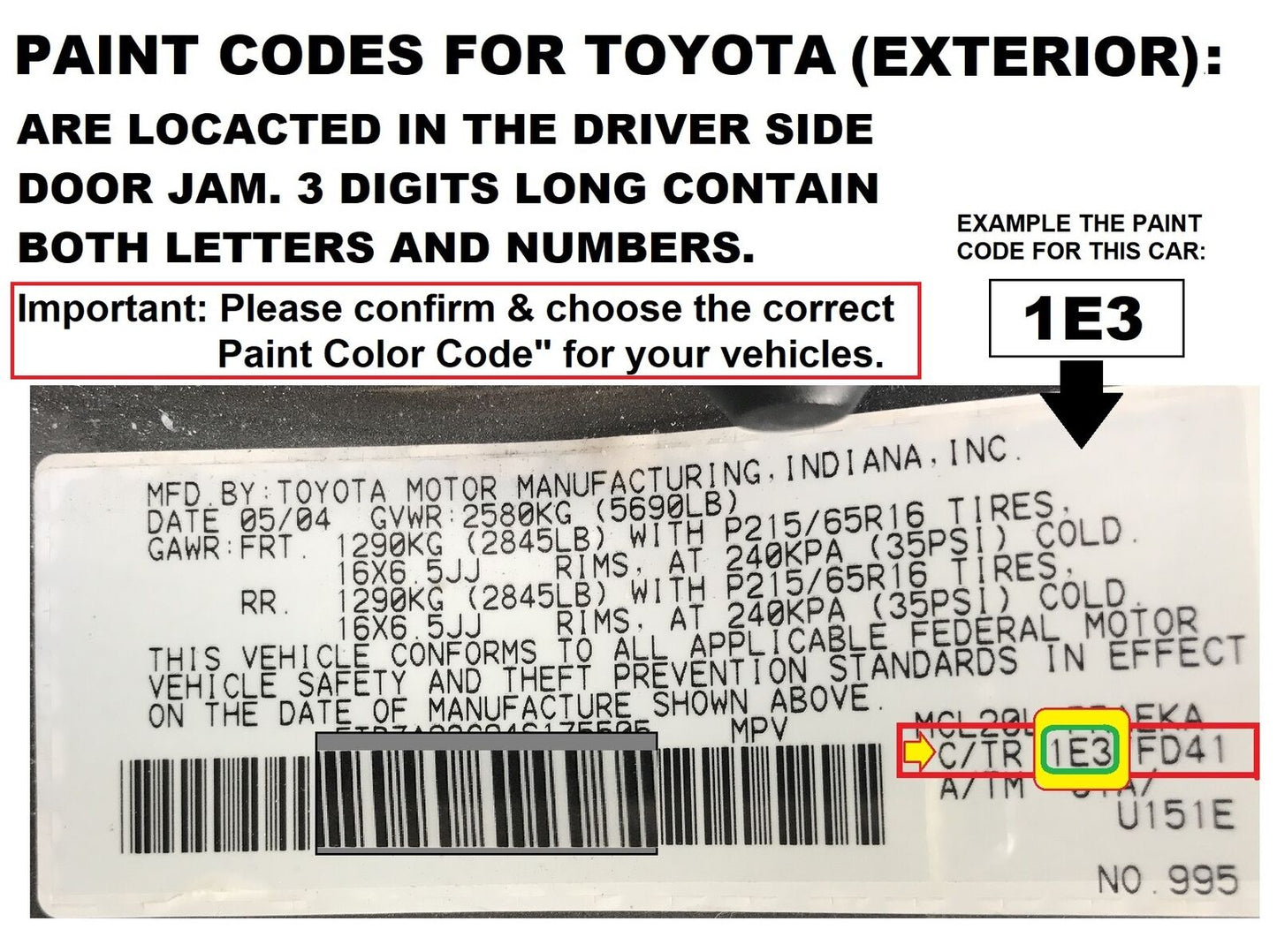 For Toyota Tundra SEQUOIA Rear Right 1B2 GRAY PEARL Outside Door Handle B4054