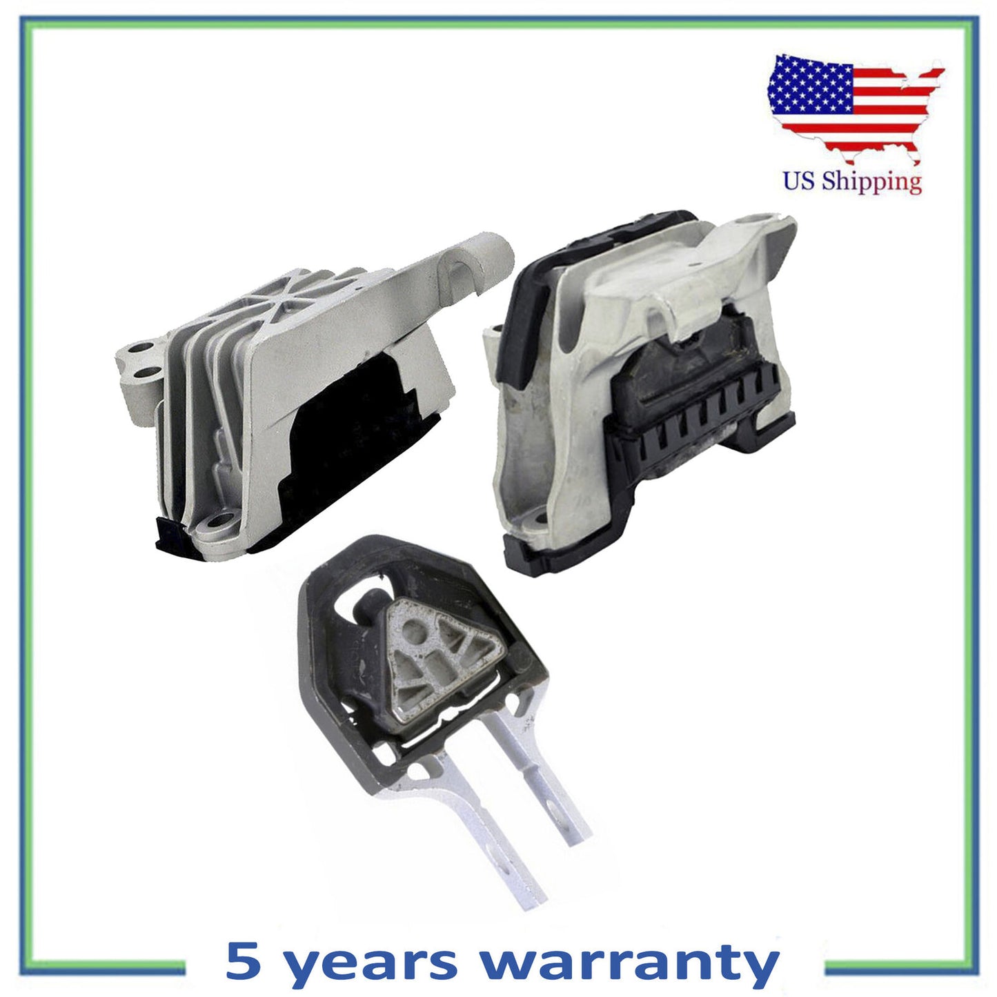 Set 3PCS Front, Rear Engine Motor & Auto Trans. Mount For 13-16 Dodge Dart 2.4L