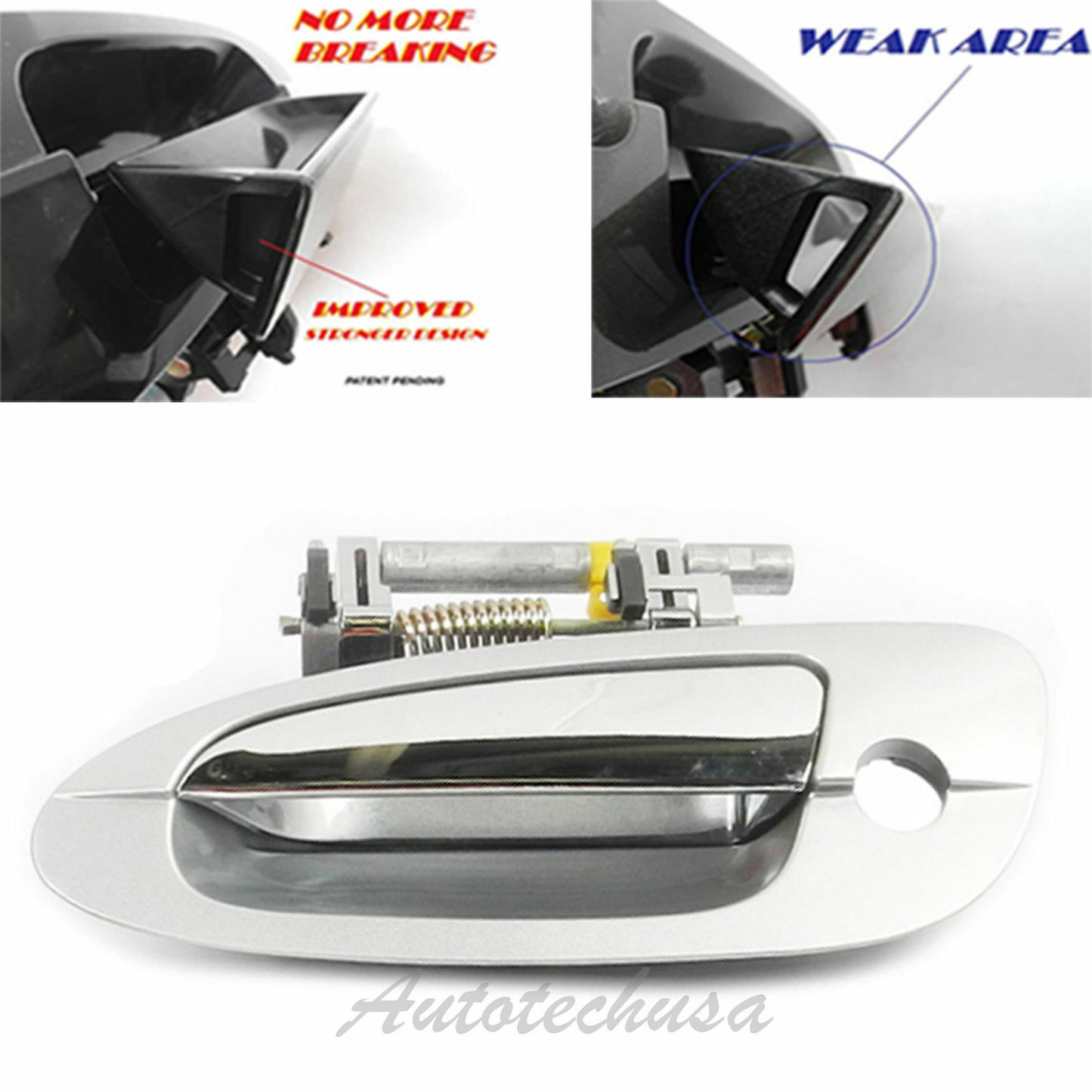 Outside Door Handle B4048 For 02-06 Nissan Altima Front Left K12 Silver Chrome