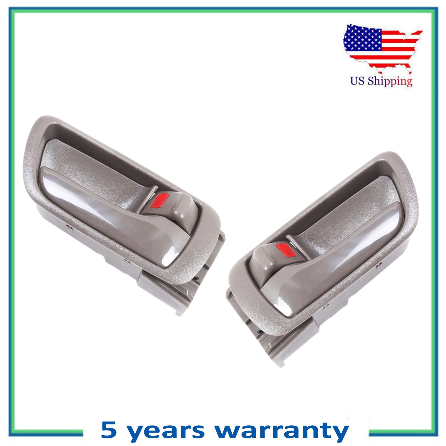 2PCS Intérieur Porte Poignée Gauche & Droit Pour 2002-2006 Toyota Camry Marron