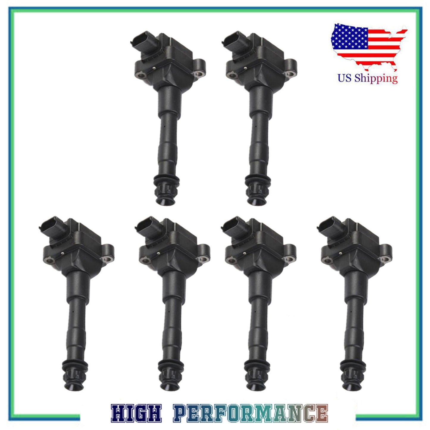 6PCS Ignition Coil For UF544 Porsche Boxster 911 Cayman 2.5L 2.7L 3.2L 3.4L 3.6L