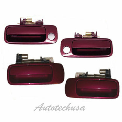 1997-2001 For Toyota Camry Set 4 Red Ruby Pearl 3L3 Outside Door Handle DS78