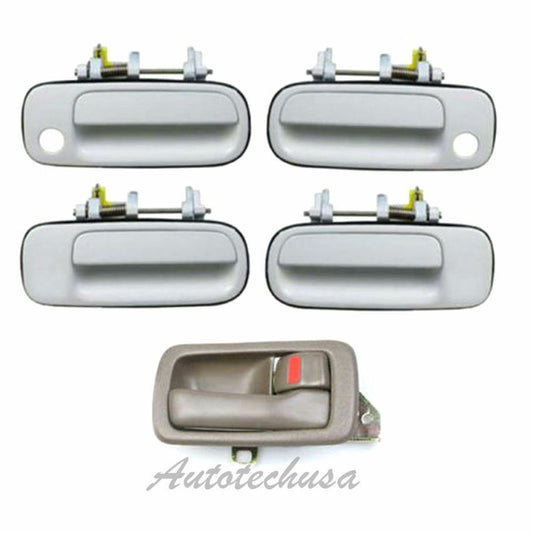 92-96 For Toyota Camry 1 Brown Interior & 4 White 040 Outside Door Handle DS442