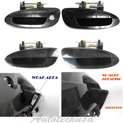 UPGRADED Exterior Outside Door Handle For NISSAN ALTIMA Smooth Black 4 pcs Set