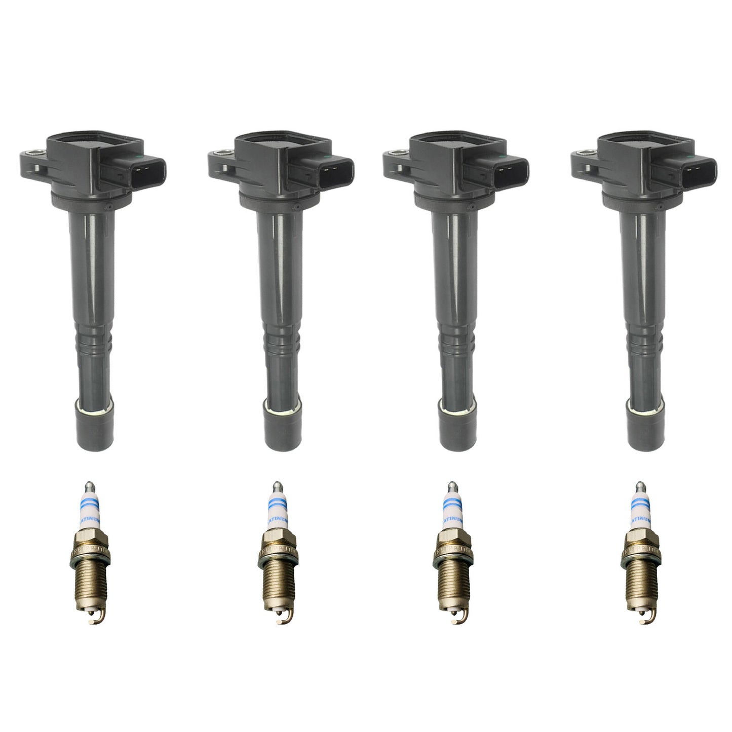 8PCS UF311 4 Ignition Coil & 4 Bosch Platinum Spark Plug For Honda Accord Civic