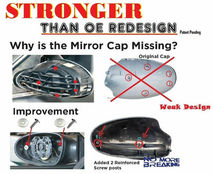 Left Mirror Cap Cover B743 For 2002-2006 Nissan Altima Lid Racing Carbon Fiber