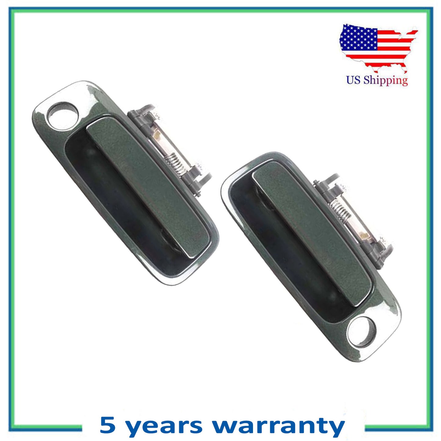 Front Pair Outside Door Handle For 00-04 Toyota Avalon 6R1 Woodland Green Pearl