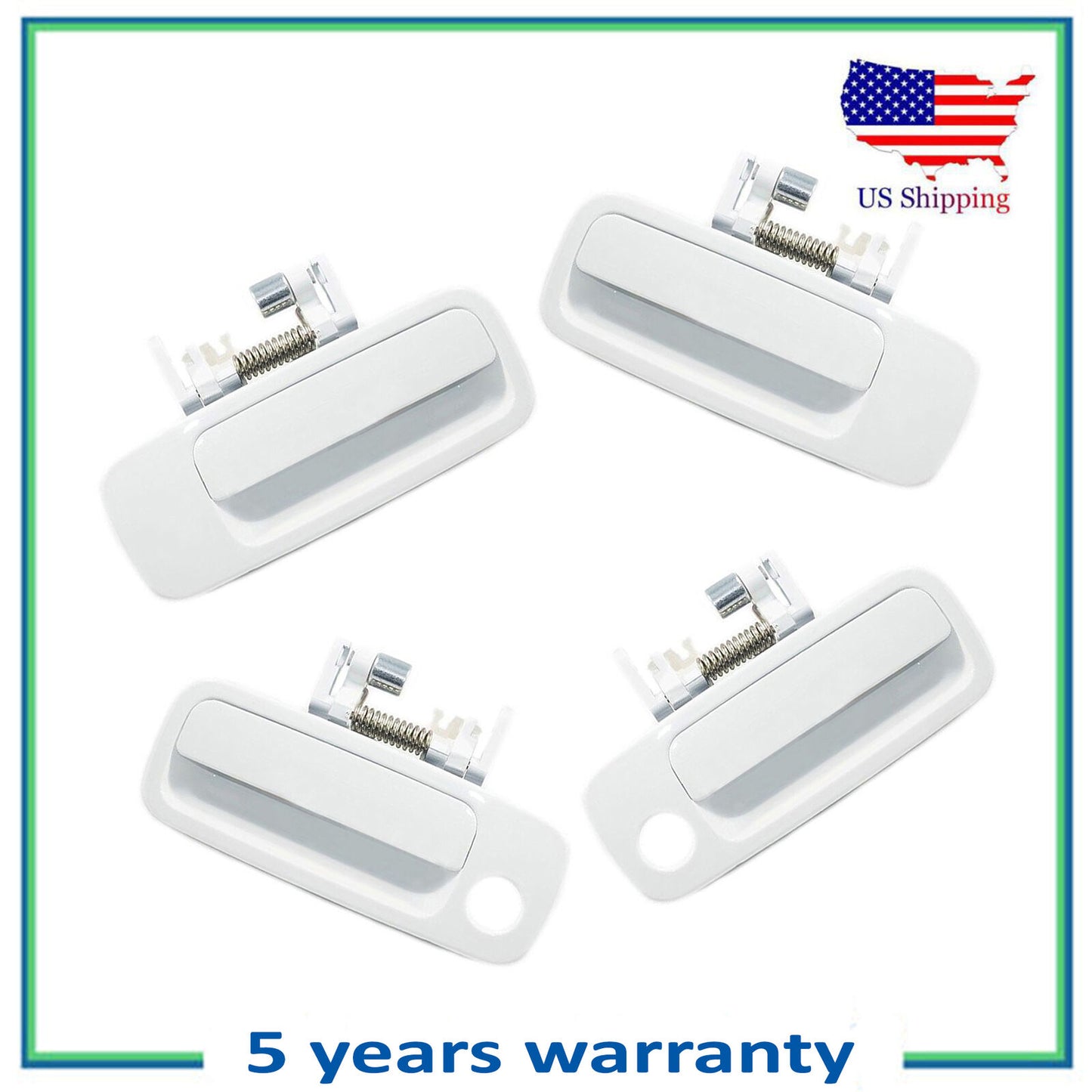 Front & Rear Set 4 Pcs Outside Door Handle For 2000-2004 Toyota Avalon 040 White