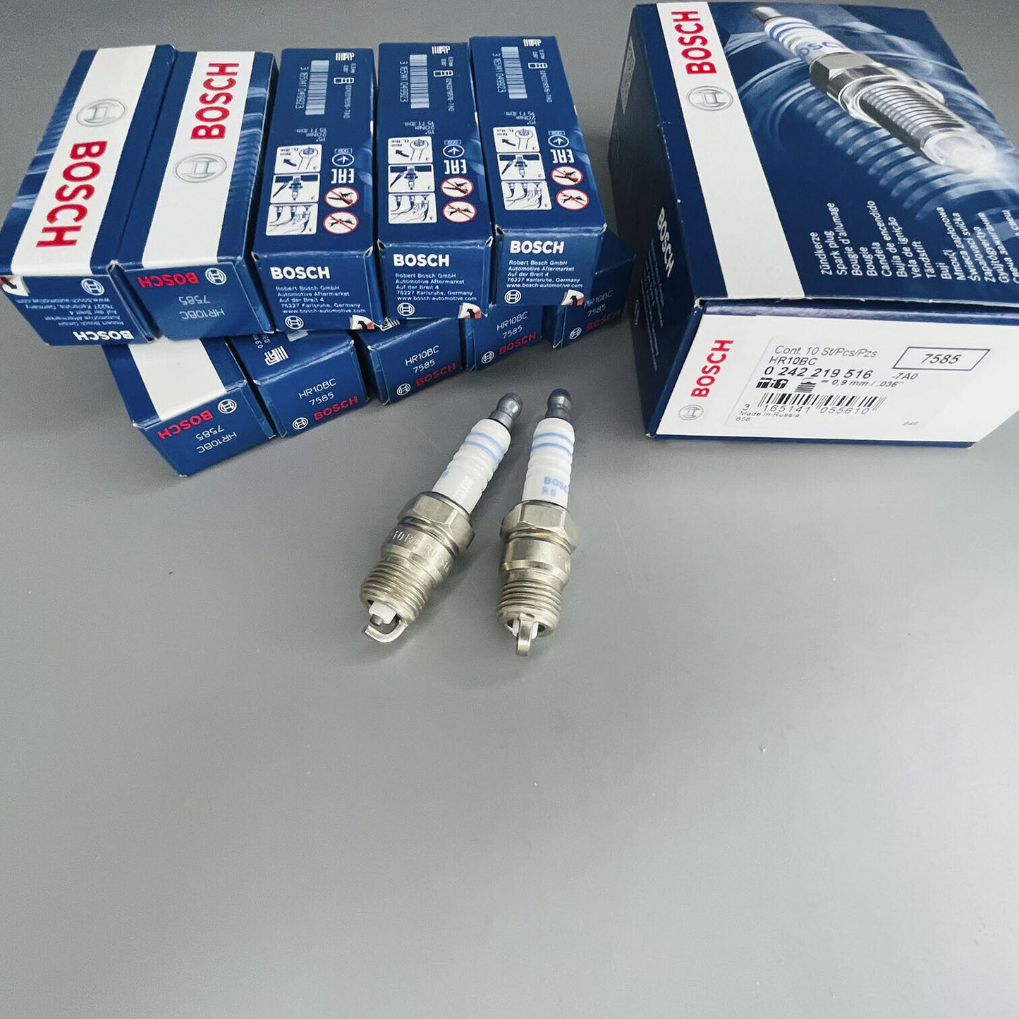 Bosch Spark Plug 7585 HR10BC 10PCS For Chevrolet Buick GMC Oldsmobile Pontiac