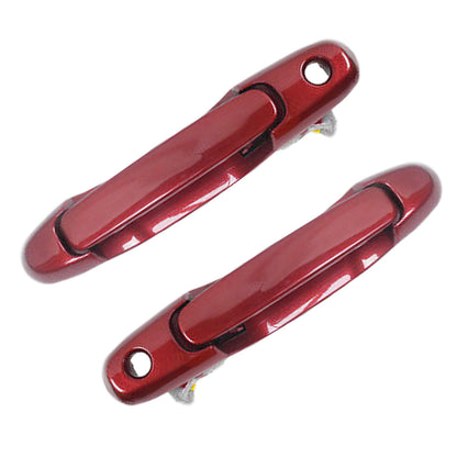 Front Pair Set Outside Door Handle For 98-03 Toyota Sienna Sunfire Red Pearl 3K4