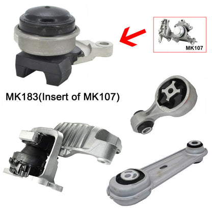 4PCS Engine Motor & Insert of Auto. Trans. Mount For 14-19 Nissan Rogue 2.5L 4WD