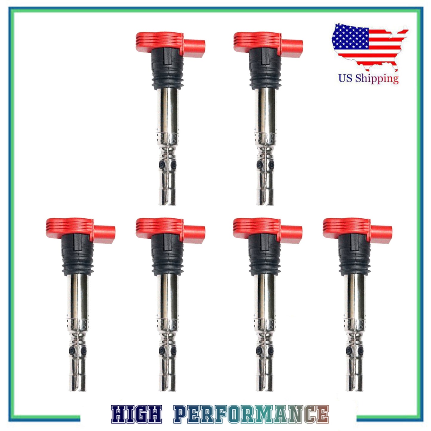 Set 6PCS Ignition Coil For UF483 C1471 52-1795 72954016 Audi A4 A6 Quattro 3.0L