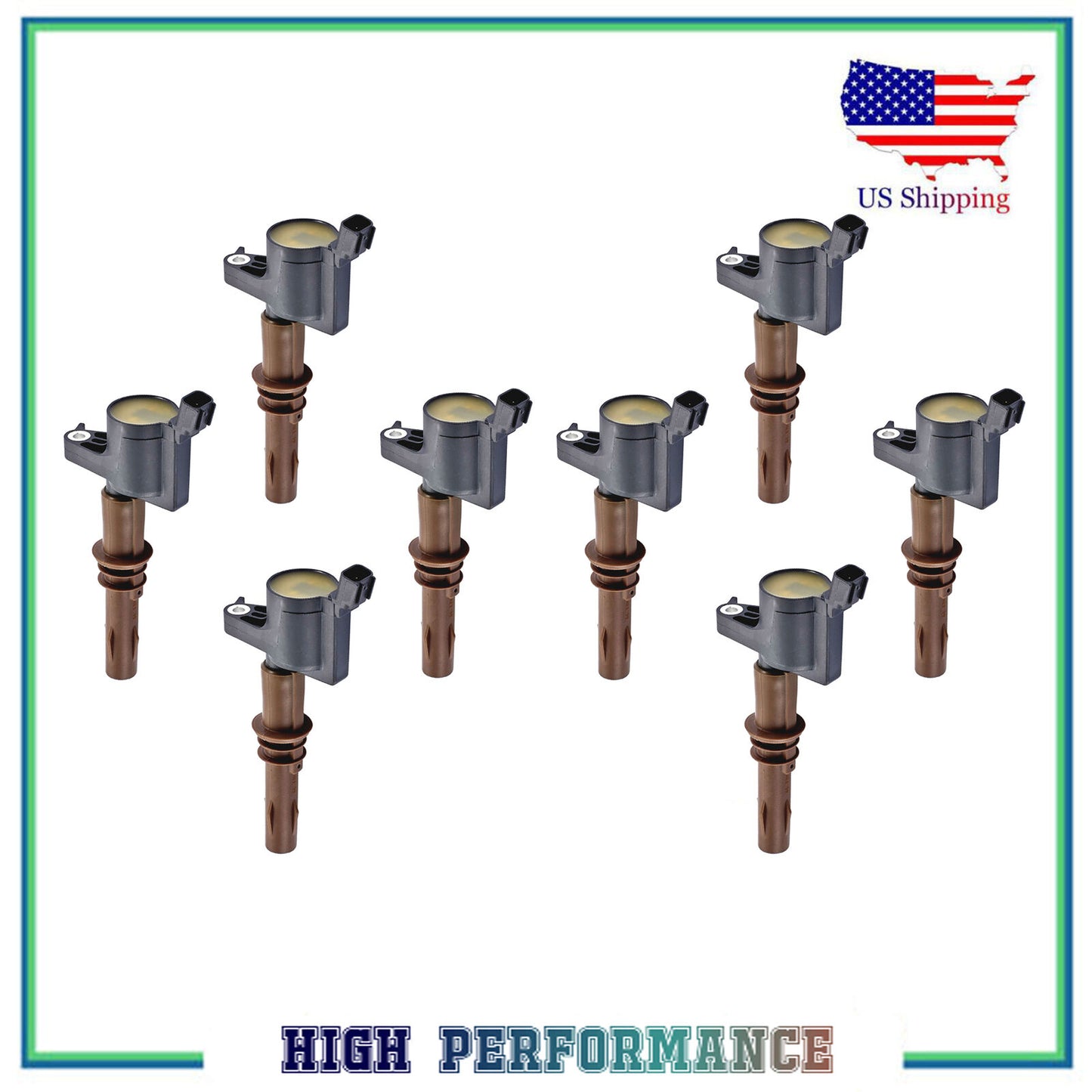 8PCS Encendido Bobina Para FD509 DG521 C1659 Ford Lincoln Mercury 4.6 5.4L 6.8L