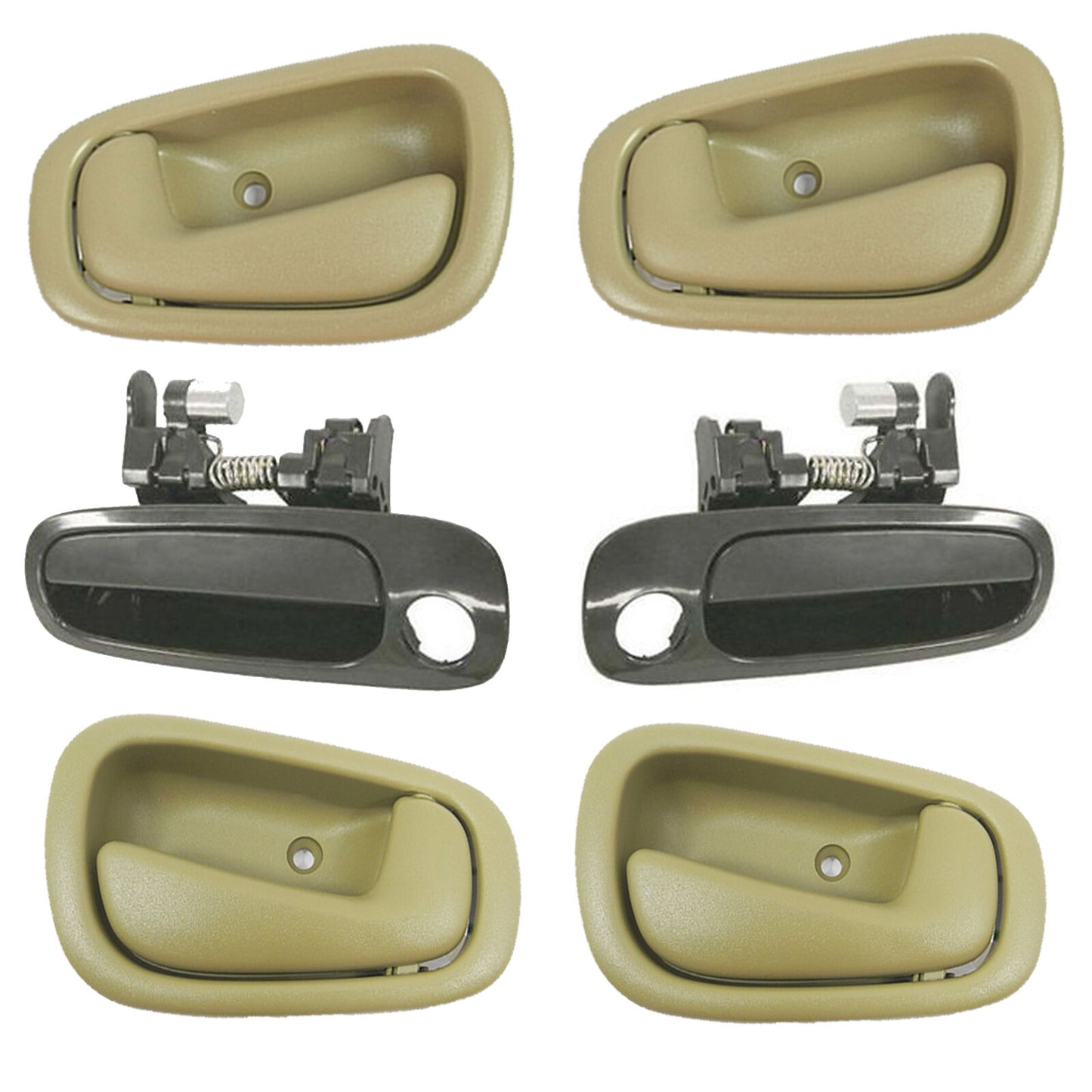 Extérieur Poignée & Intérieur 6PCS Pour 98-02 Toyota Corolla non-Painted & Fauve