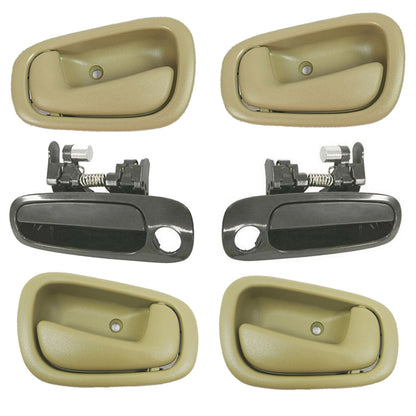 Extérieur Poignée & Intérieur 6PCS Pour 98-02 Toyota Corolla non-Painted & Fauve