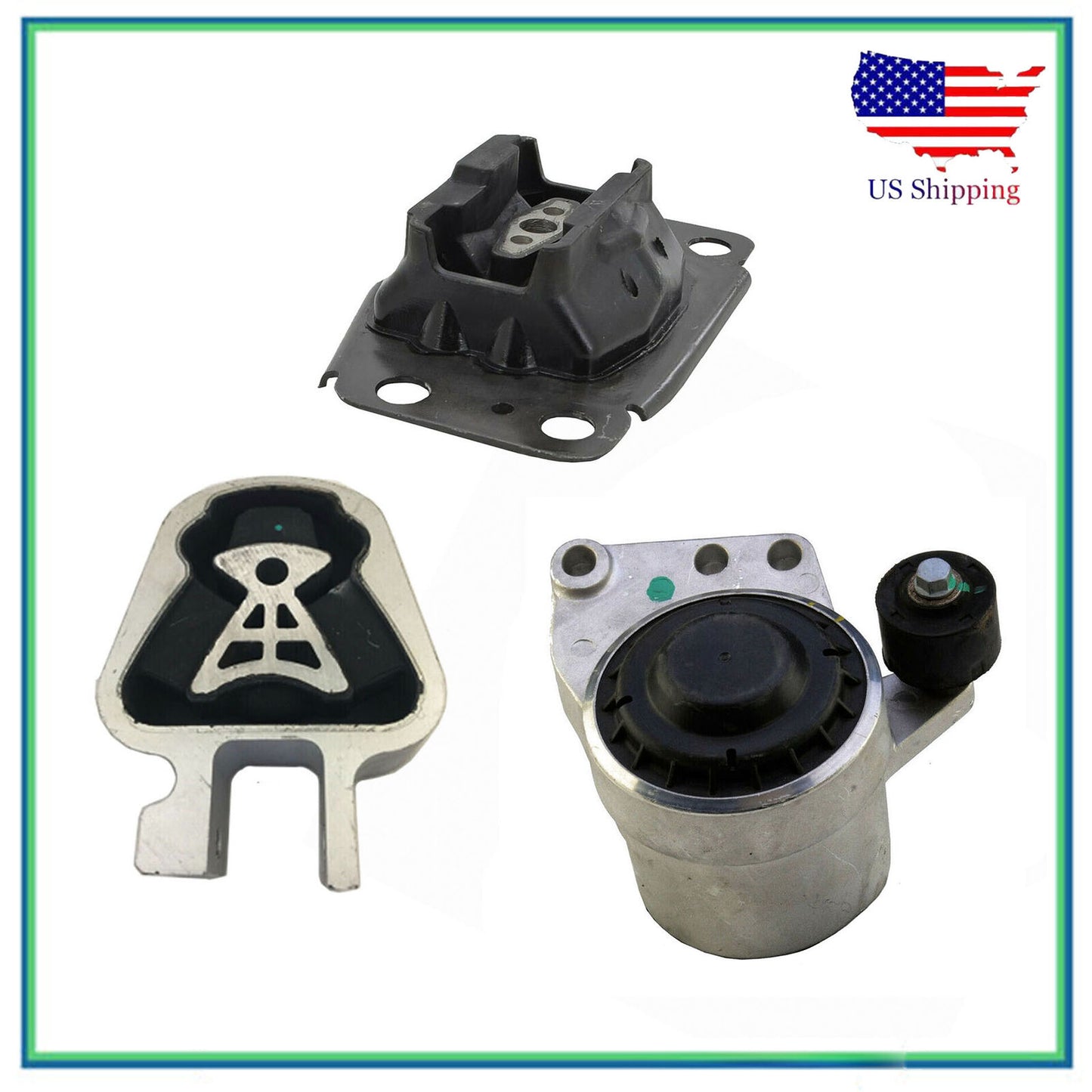 Set 3Pcs Engine Motor & Trans Mount For 13-17 Ford Fusion Lincoln MKZ 2.0L Turbo