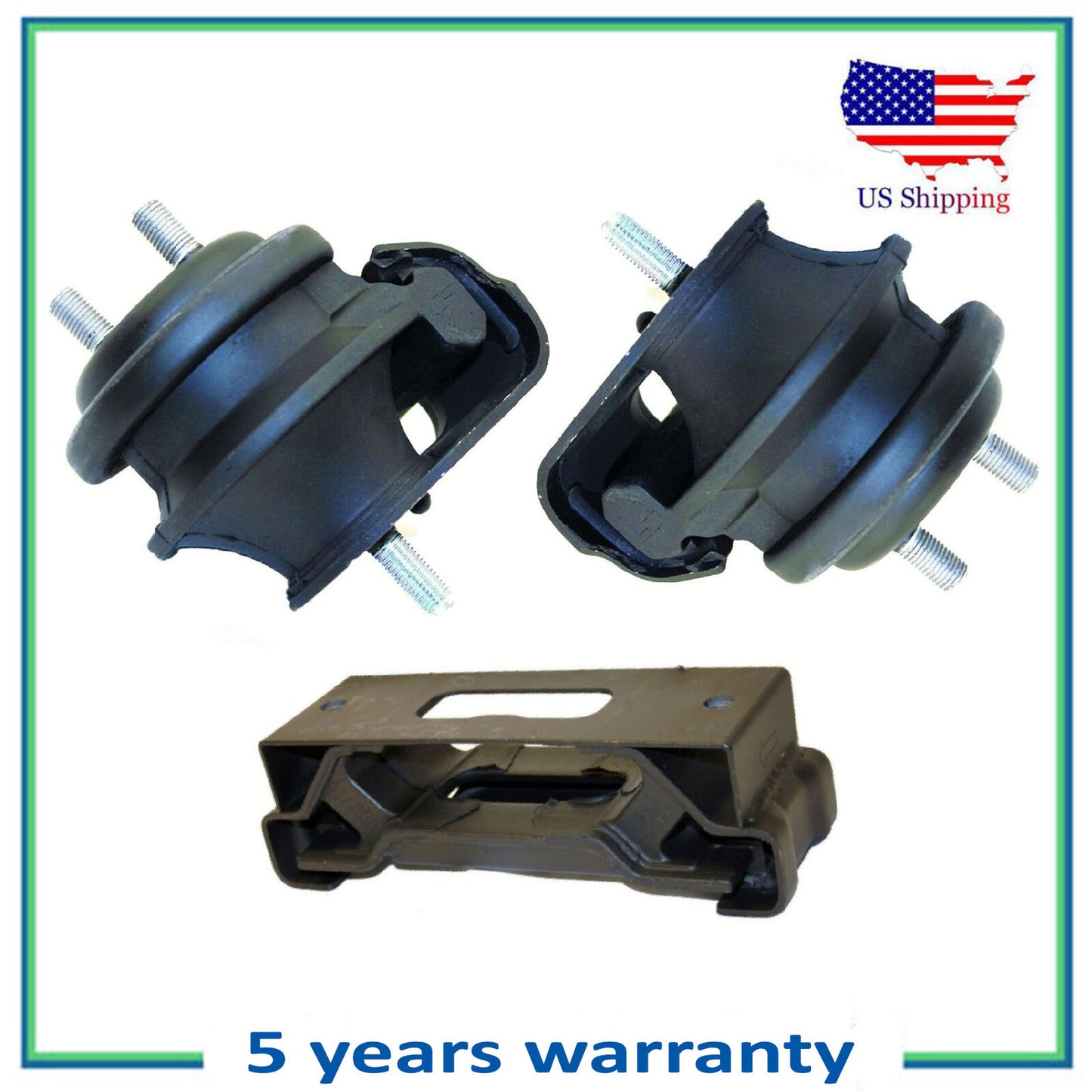 Set 3PCS Front L & R Engine & Trans Mount For 2006-2008 Suzuki Grand Vitara 2.7L