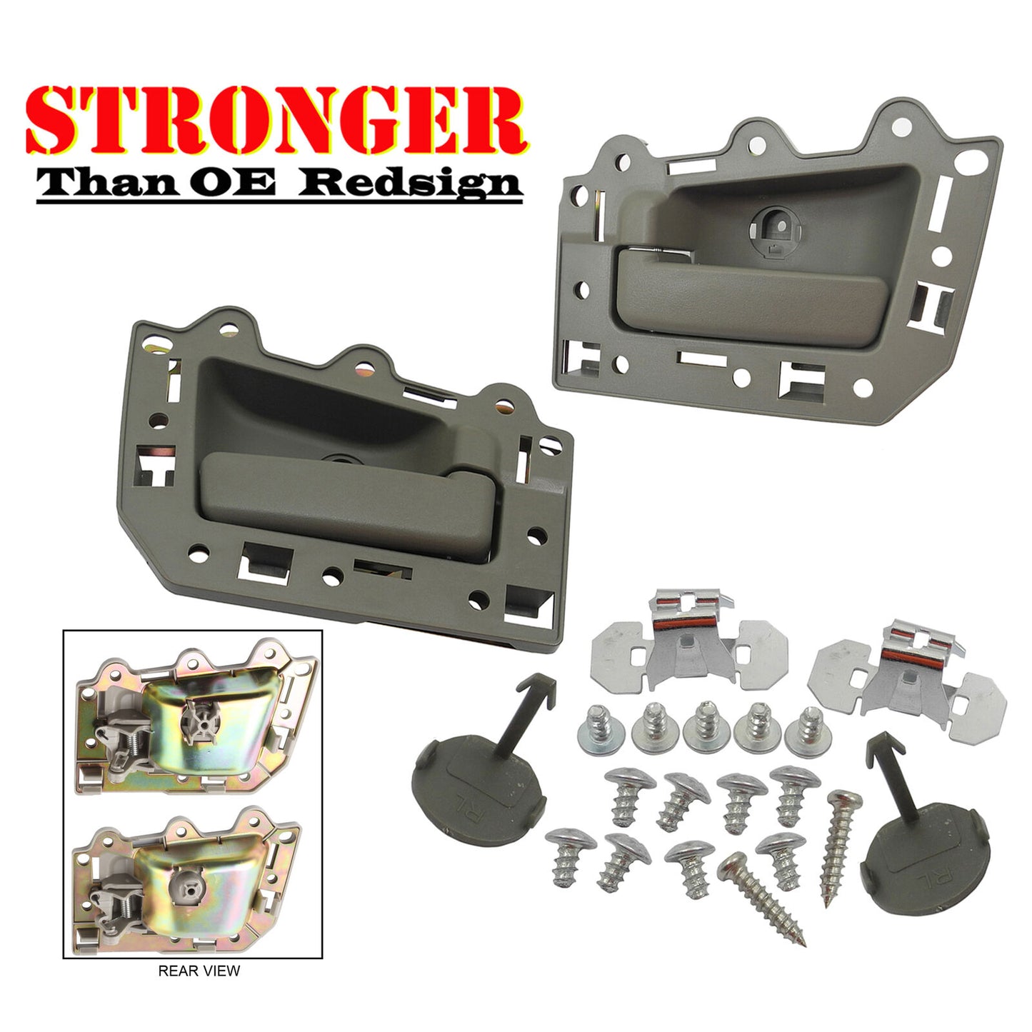 Rear Pair Interior Inner Door Handle For 05-2011 Jeep Grand Cherokee Khaki Bolt