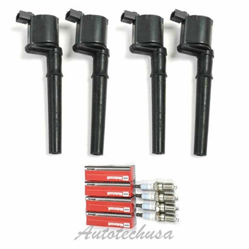 FOR FORD SET OF 4 IGNITION COIL DG512 With 4 SPARK PLUG SP493 IC055 B254 4