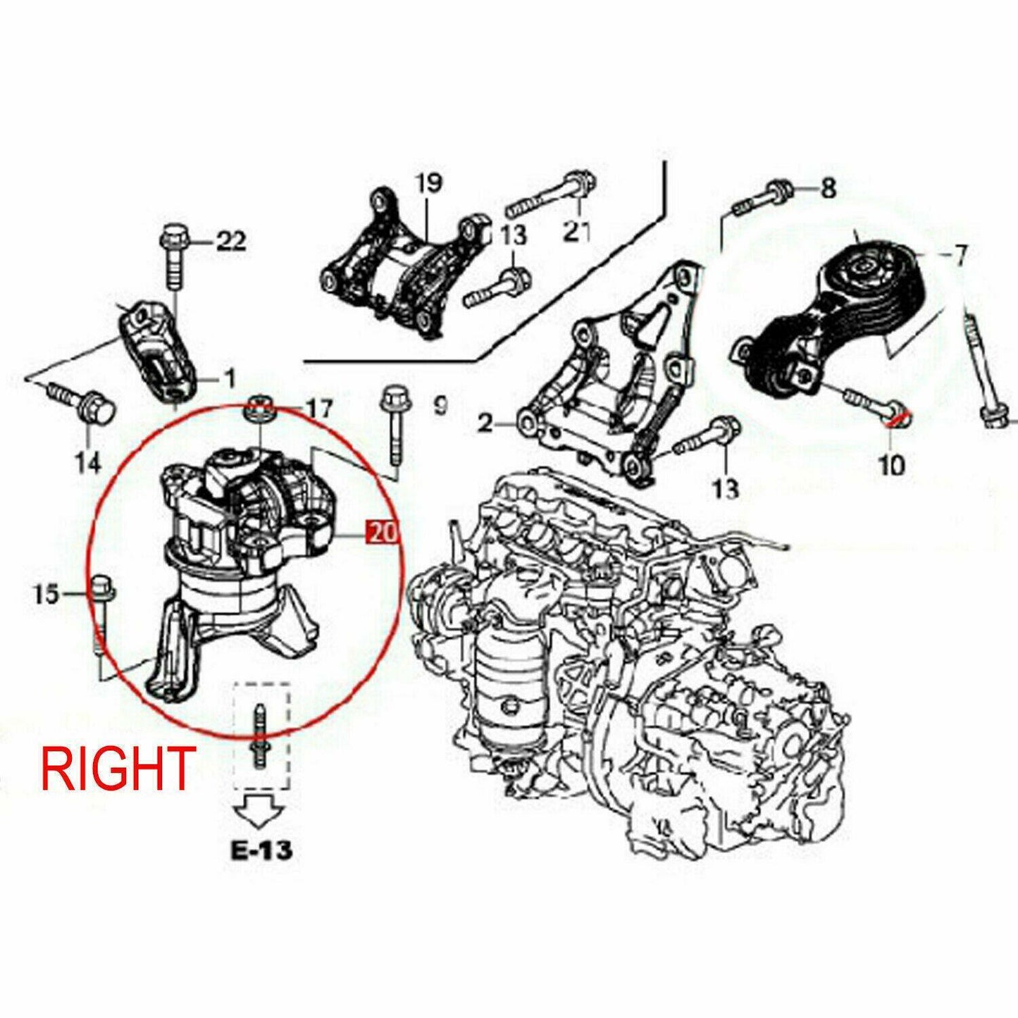 3PCS Engine Motor & Trans Mount MK024 65021 MK073 For 2012 Honda Civic 1.8L