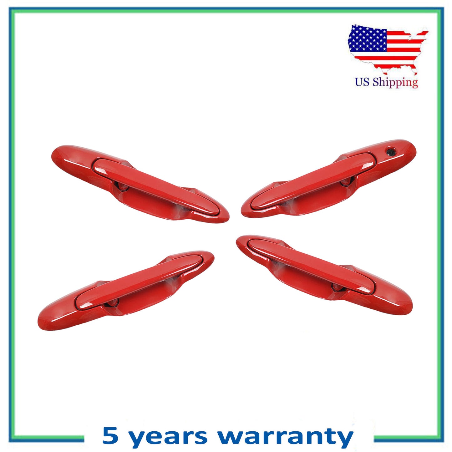 Front & Rear Outside Door Handle 4PCS For 2000-2006 Mazda MPV Classic Red A3E