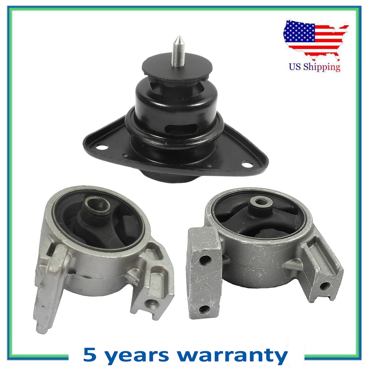 3PCS Front & Rear Engine Motor Mount For 06-11 Kia Rio Rio5 1.6L 7159 7136 7164