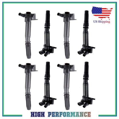 Set 8PCS UF639 DG526 LH & UF631 DG525 RH Ignition Coil For 10-14 Ford F-150 6.2L