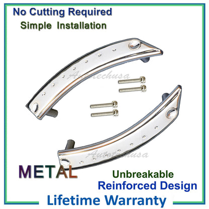 UPGRADED Metal 98-10 VW Beetle Door Panel Pull Handle Repair Kit Chrome Pair