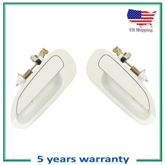 Rear Pair Set Outside Door Handle For 98-2002 Honda Accord NH578 Taffeta White