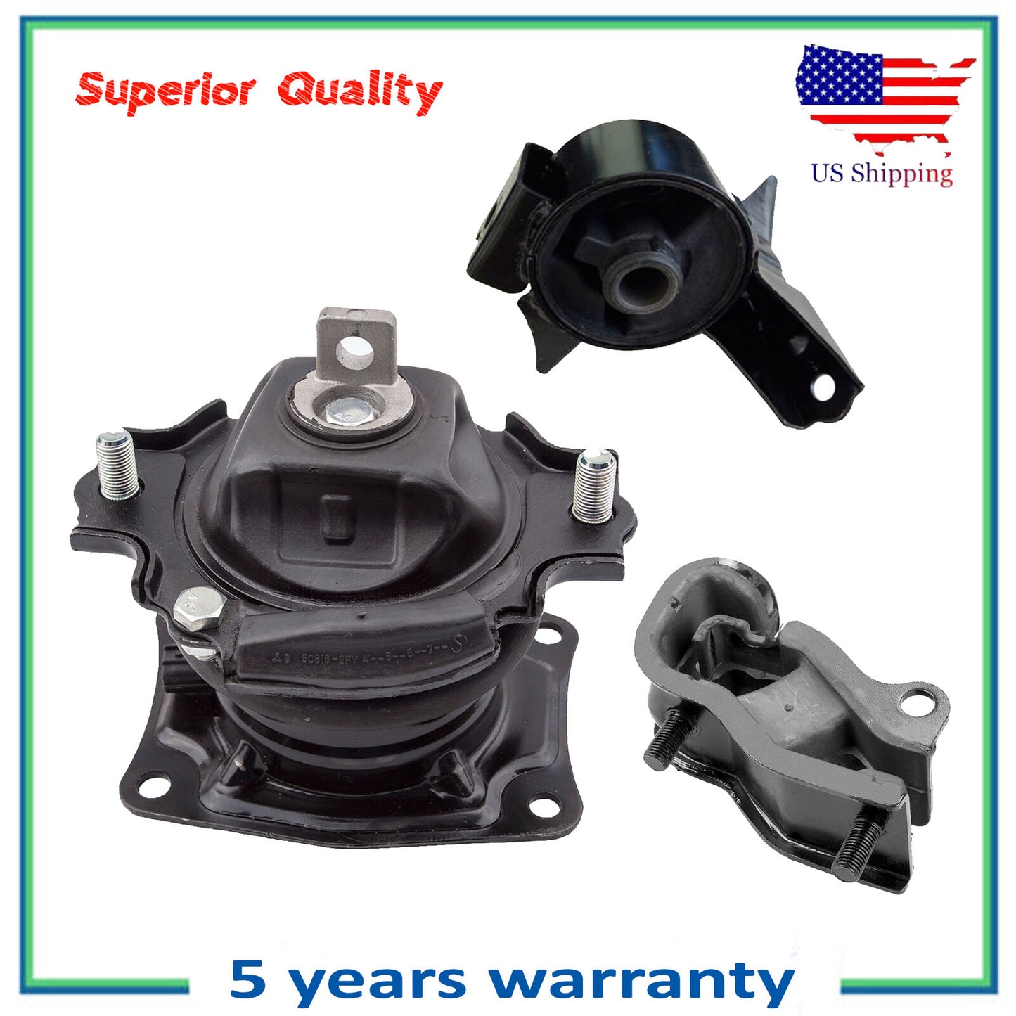 3PCS 65026 4555 6582 i-VTEC Motor & Trans Mount For 2005-2006 Honda Odyssey 3.5L
