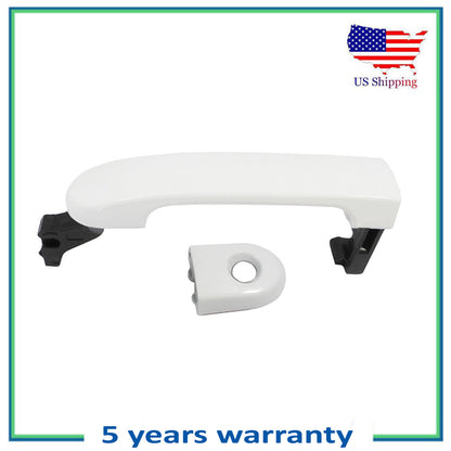 Front Left Driver Outside Door Handle w/Keyhole For 07-12 Nissan Versa White QM1