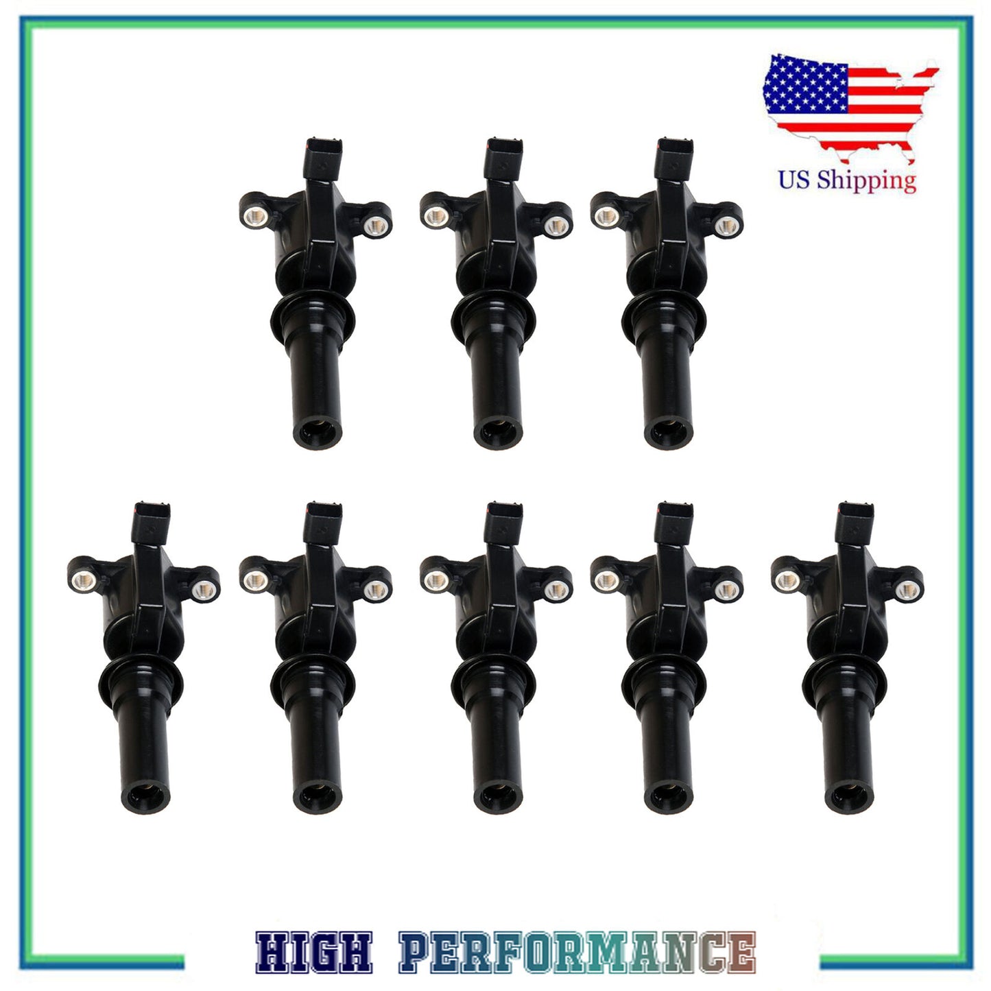 DG465 UF162 Encendido Bobina F6DZ-12029-EA Juego 8PCS Para 1996-1999 Ford Tauro