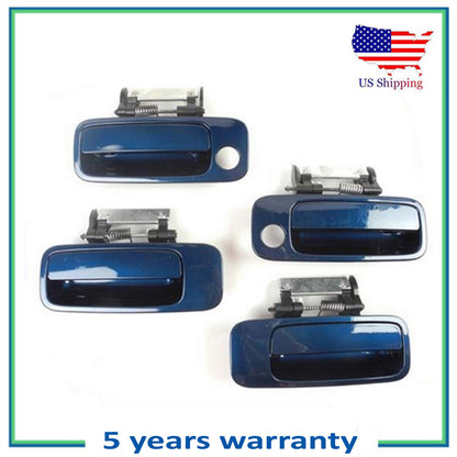 Para 2000-2004 Toyota Avalon Juego De 4 Piezas 8Q0 Azul Exterior Puerta Mango De
