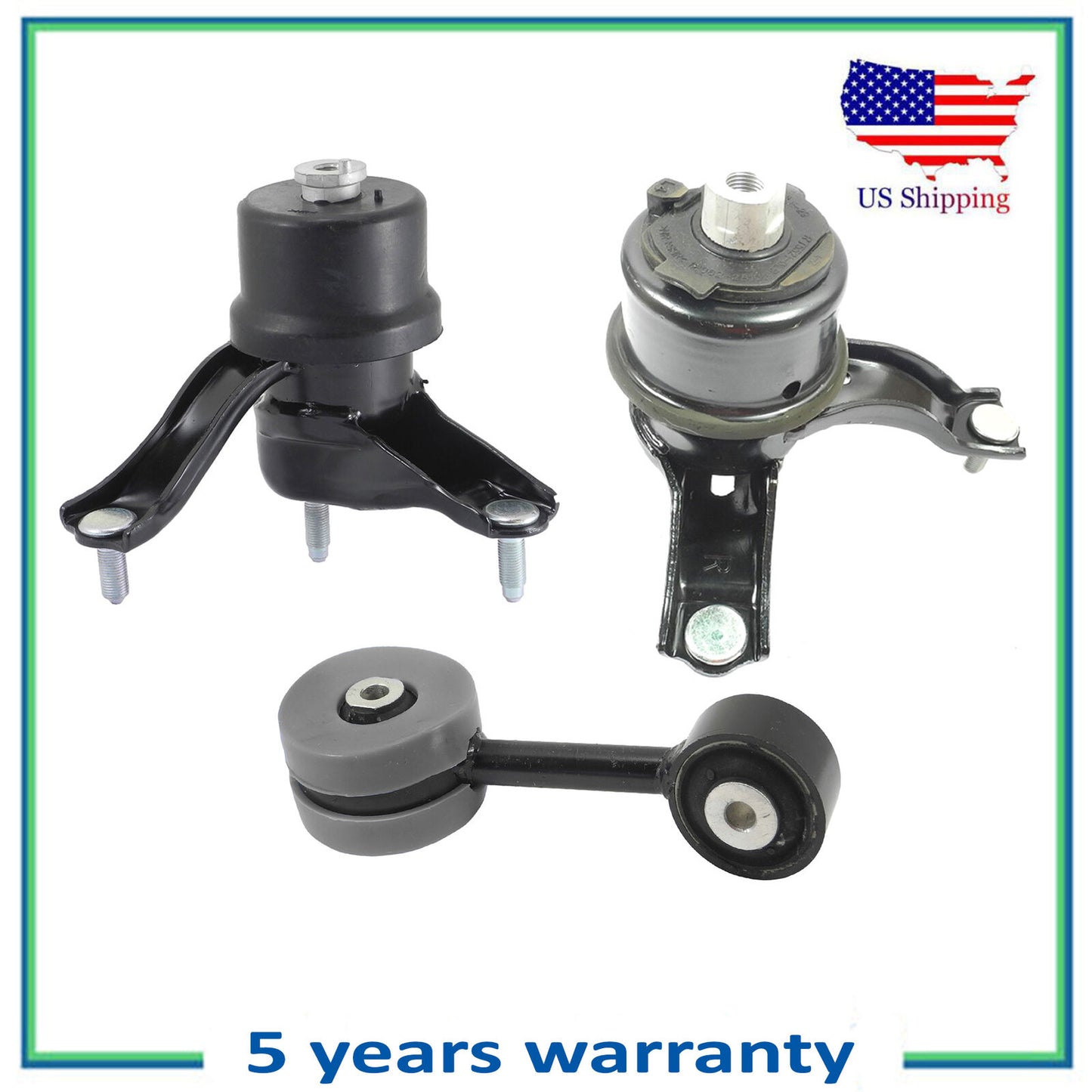 Set Engine Motor & Trans Mount Polyurethane For 04-07 Toyota Highlander 2.4 2WD