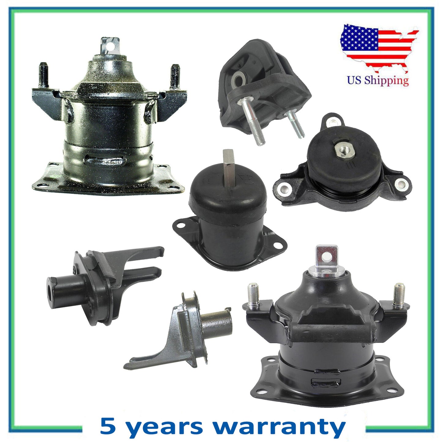 7PCS Engine Motor & Transmission Mount For 2010-2014 Acura TSX 3.5L Auto Trans