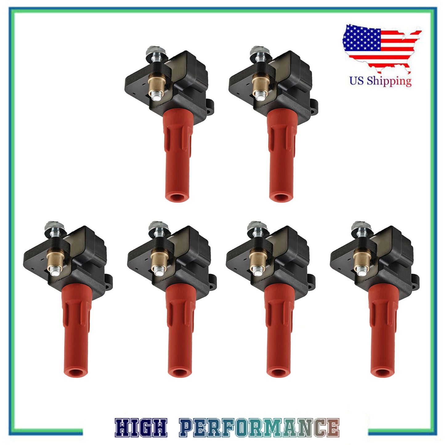 6PCS Encendido Bobina Para UF287 52-170 Subaru Legado Campo B9 Tribeca 3.0L 3.6L
