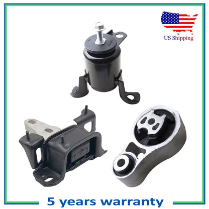 Motor & Trans Mount For 11-16 Ford Fiesta Auto Dual Clutch Trans Set 3PCS 1.6L