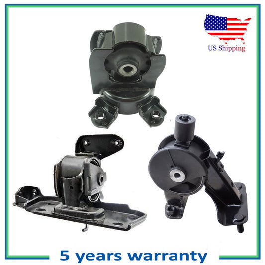 Set 3PCS Front & Rear Engine & Auto Trans Mount For 06-2012 Toyota RAV4 3.5L FWD