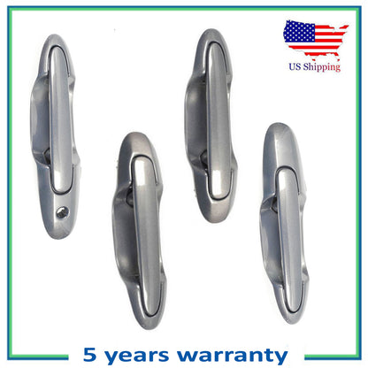 Front & Rear Outside Door Handle 4 PCS For 2000-2006 Mazda MPV Galaxy Grey 32S