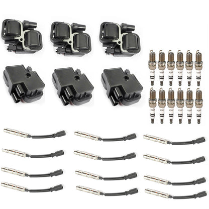 For MB CLK ML Bosch Platinum Spark Plug, MotorKing Ignition Coil, plug Wire SET