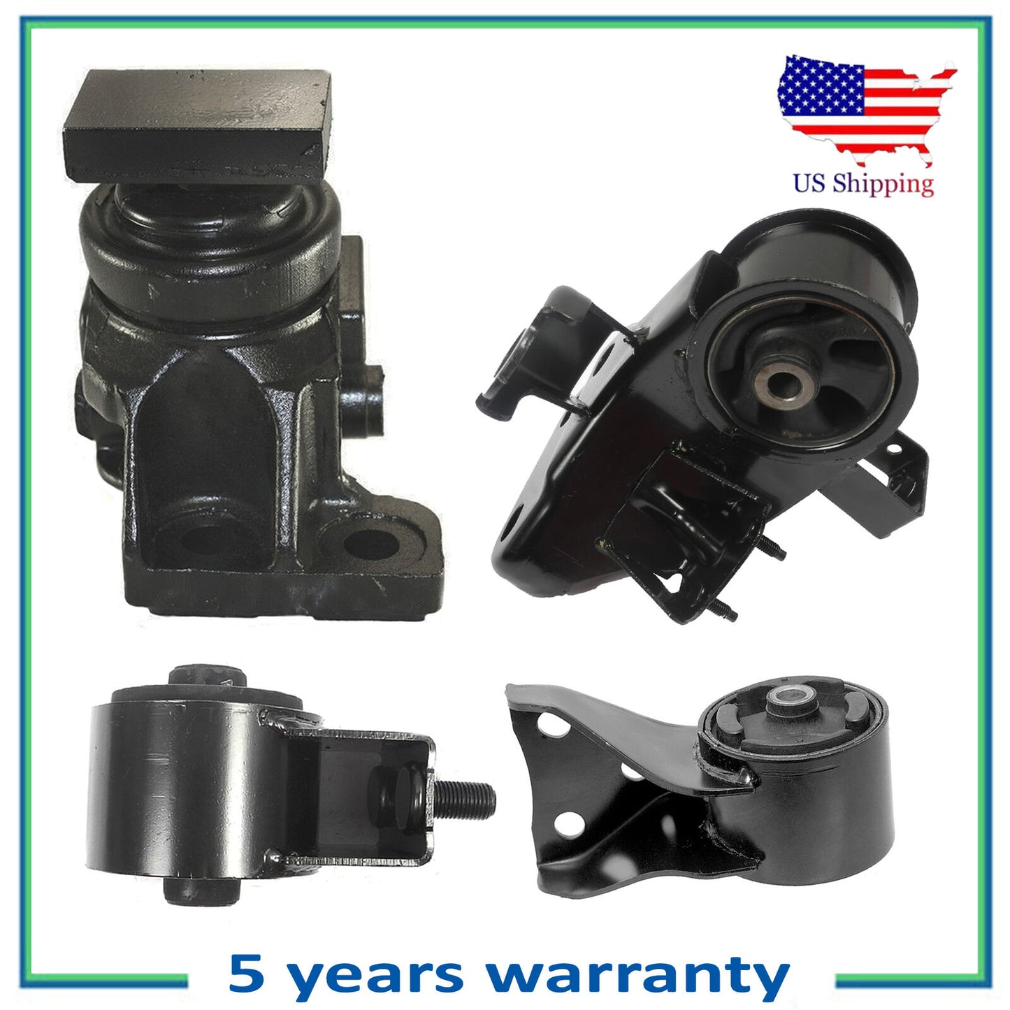 Set 6457 4413 6446 6462 FWD Motor & Trans. Mount Manual For 98-99 Mazda 626 2.0L