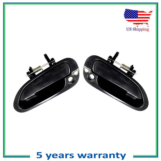 Front Left Right Pair Outside Door Handle For 98-2002 Honda Accord Primed Black