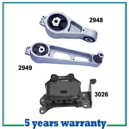 M425 Engine Motor & Trans Mount For 01-09 Chrysler PT Cruiser 2.4 3PCS w/o Turbo