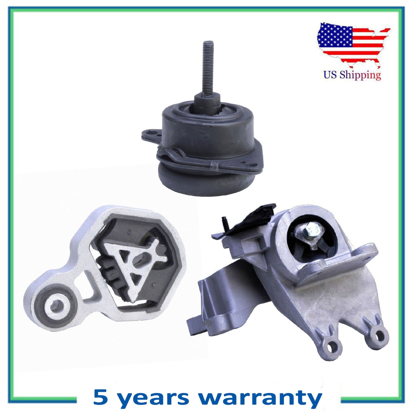 3PCS MotorKing Engine Motor & Auto Trans. Mount For 12-15 Ford Explorer 2.0L L4