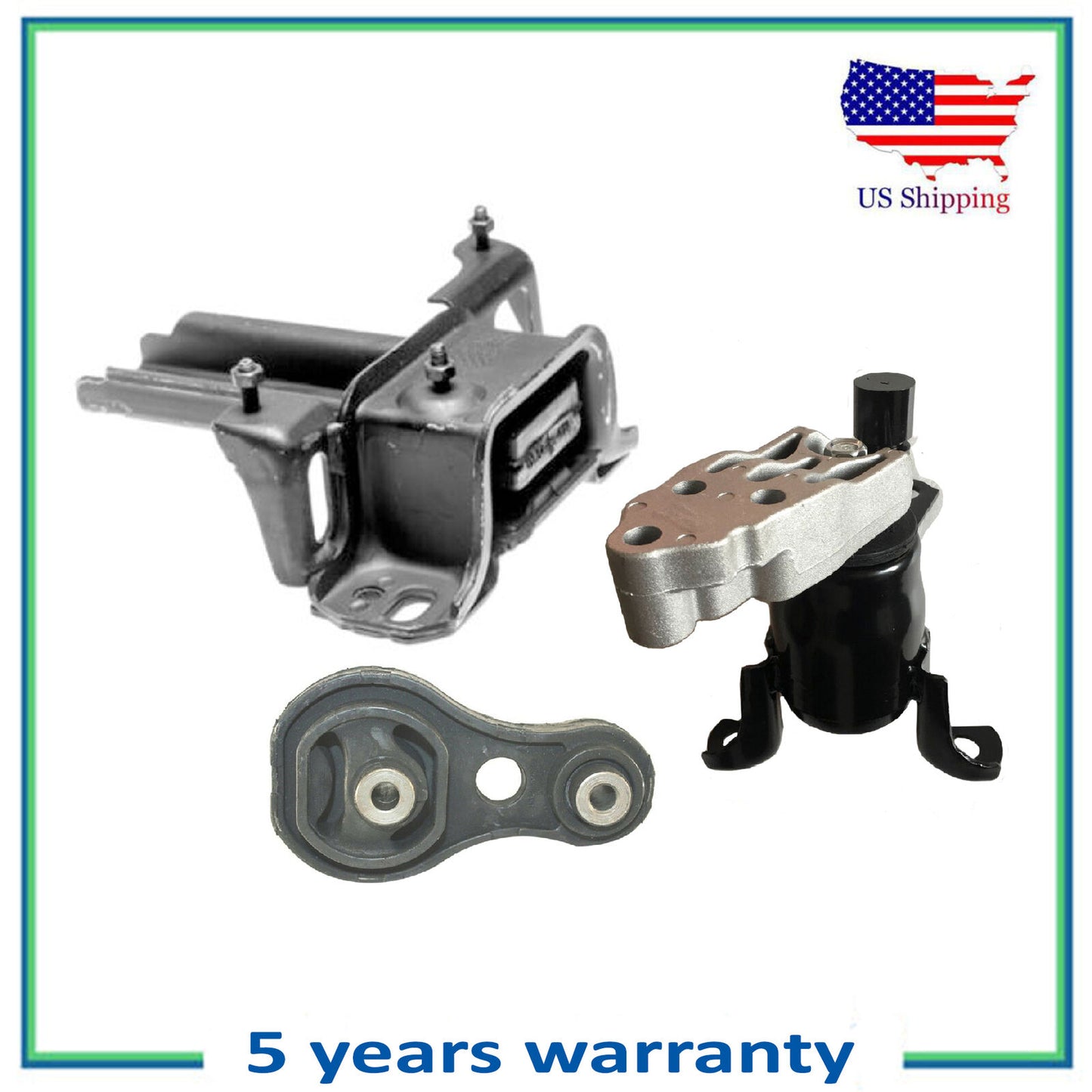 Set 3PCS MotorKing Engine Motor & Manual Trans Mount For 2011-2014 Mazda 2 1.5L