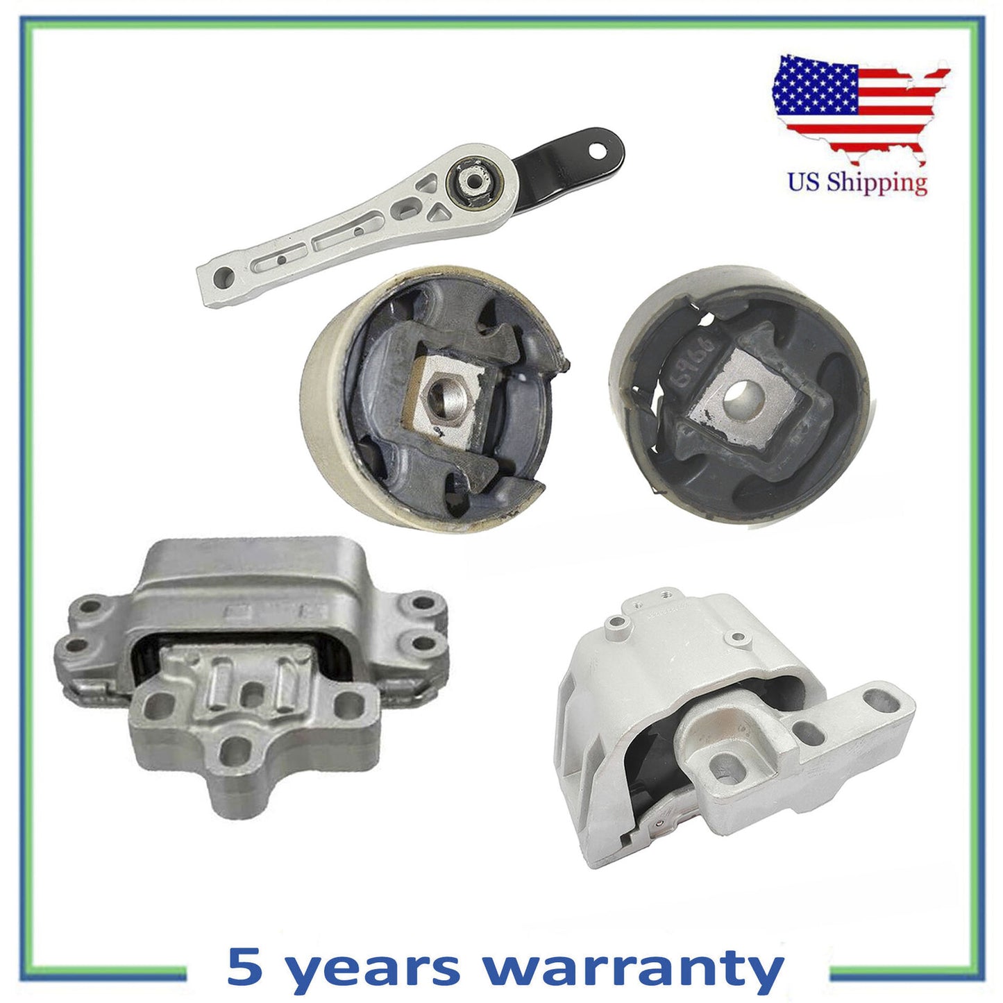 5PCS Moteur & Transparent Montage Pour 2006-2013 Volkswagen VW Gti Audi A3 2.0L