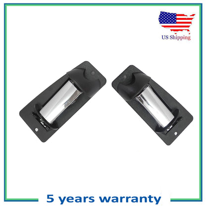 Rear Outer Door Handle 2PCS For Chevrolet Silverado GMC Texture Black & Chrome