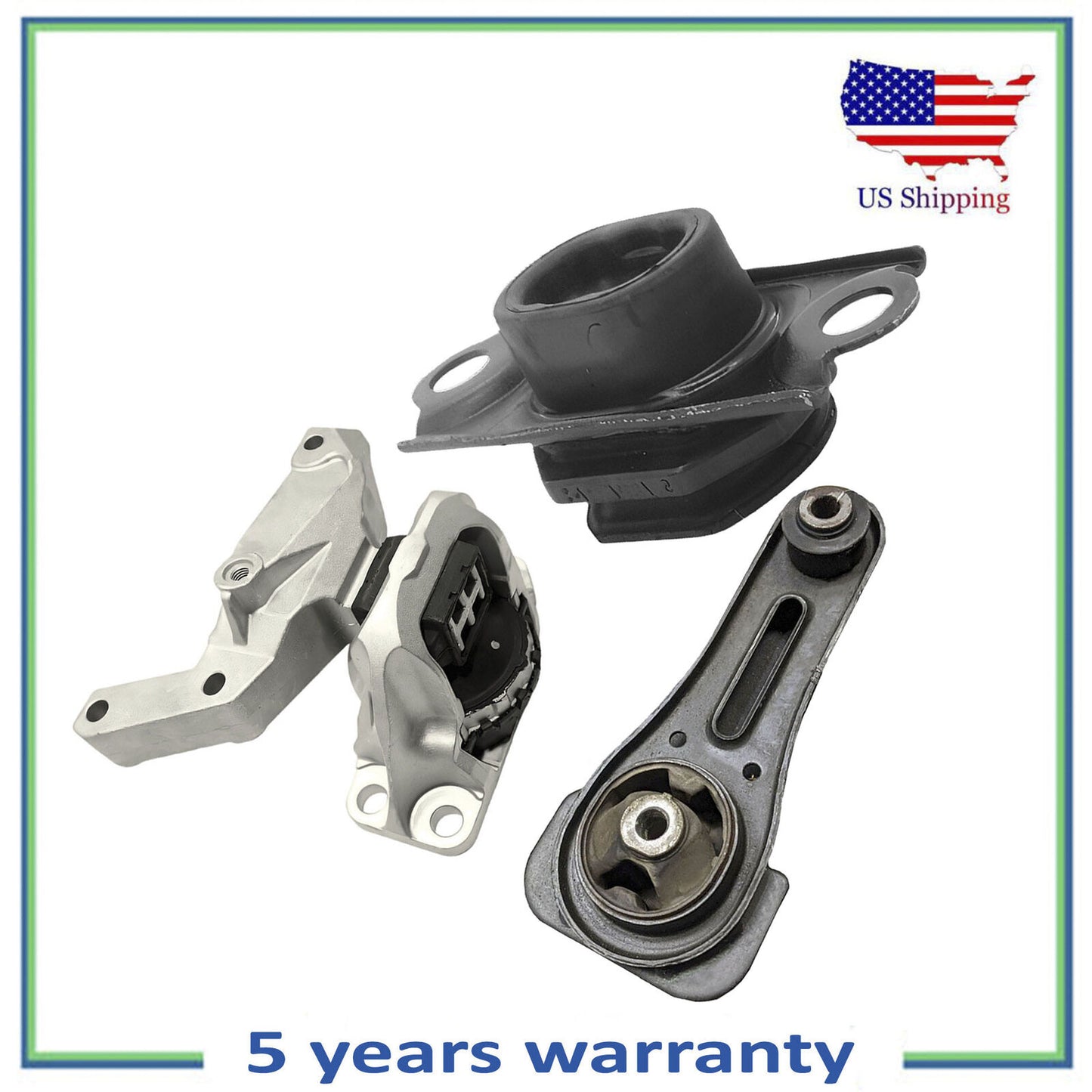 Set 3PCS Engine Motor & Auto Trans Mount For Nissan 17-22 Kicks 20-21 Versa 1.6L