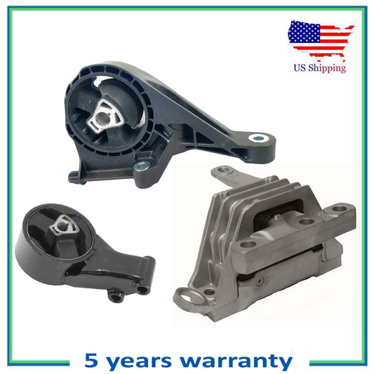 Set 3pcs Motor & Trans Mount For 2013-2014 Chevrolet Impala Malibu 2.4L w/ AUTO
