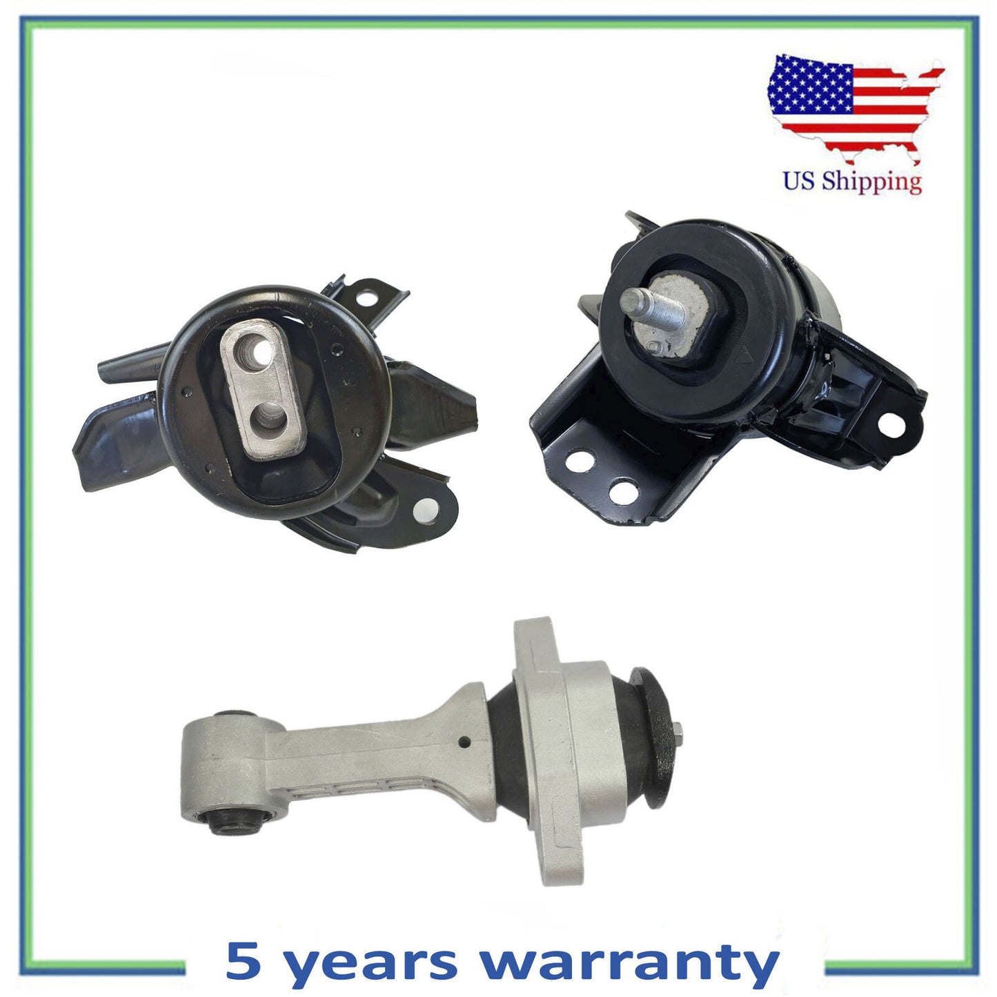 Set 3PCS Engine Motor & Automatic Transmission Mount For 14-19 Kia Soul 1.6L